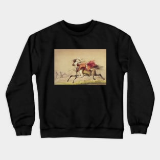 Blue Water Creek Battle by Alfred Jacob Miller Crewneck Sweatshirt